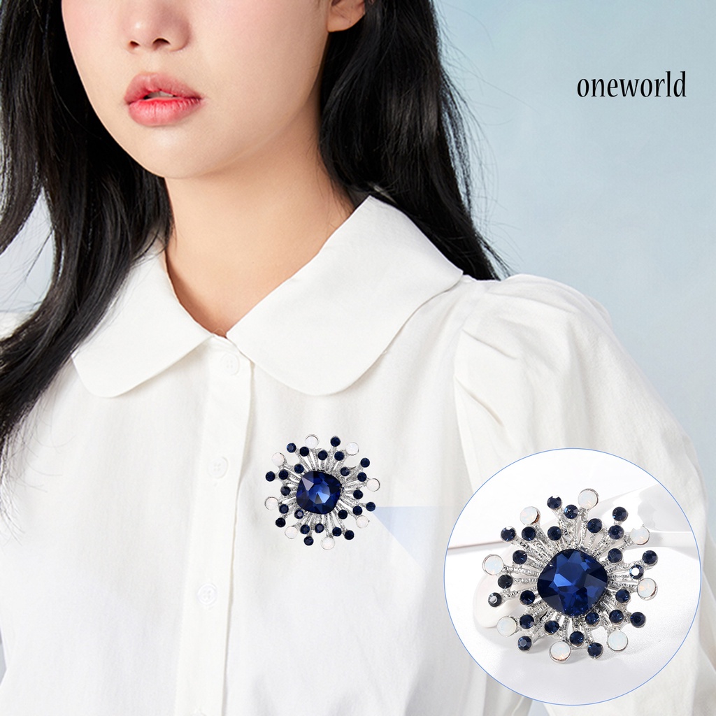 OW@ Brooch Badge Shiny Clothes Accessories Elegant Flower Butterfly Geometry Rhinestone Brooch Badge for Banquet