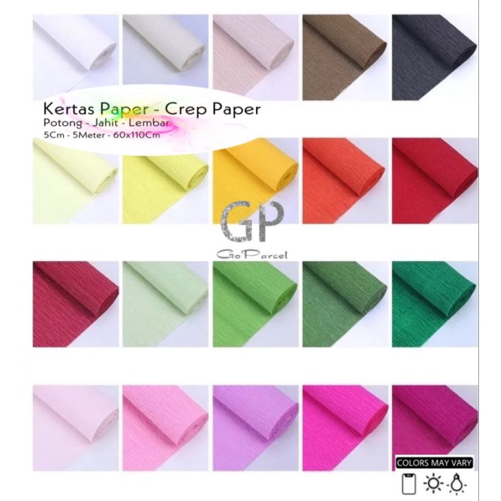 ( Ecer ) KERTAS KREP / TISU CREPP / TISSUE - WRINKLE PAPER DIY PRAKARYA DEKORASI PESTA ULANG TAHUN HIASAN KADO KERAJINAN TANGAN