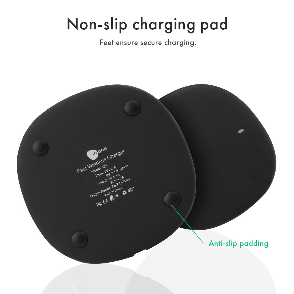 BENCO Qi Wireless Charger Smart Quick Charging Type-C Fast Charger Universal Q1