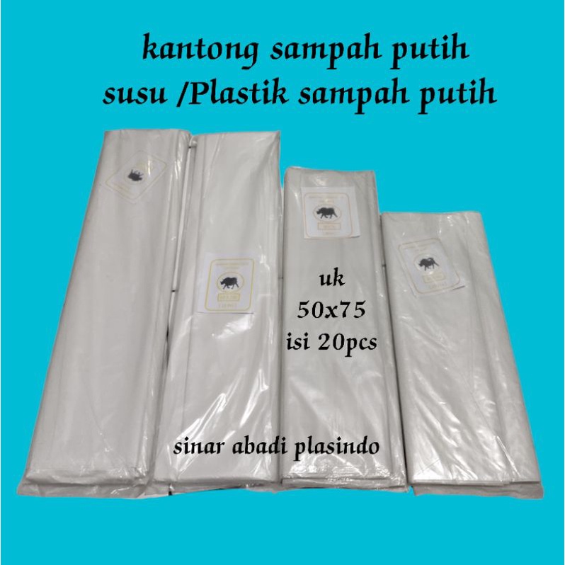 KANTONG SAMPAH PLASTIK UK 50X75, PLASTIK SAMPAH PUTIH ,KANTONG SAMPAH,PLASTIK SAMPAH