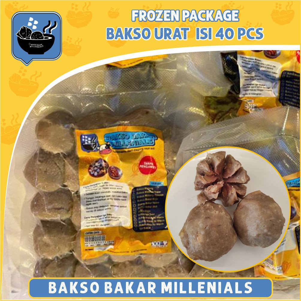 

Bakso Urat Isi 40pcs - By Bakso Bakar Millenials - Bakso Sapi Dengan Pilihan Daging Pilihan Terbaik