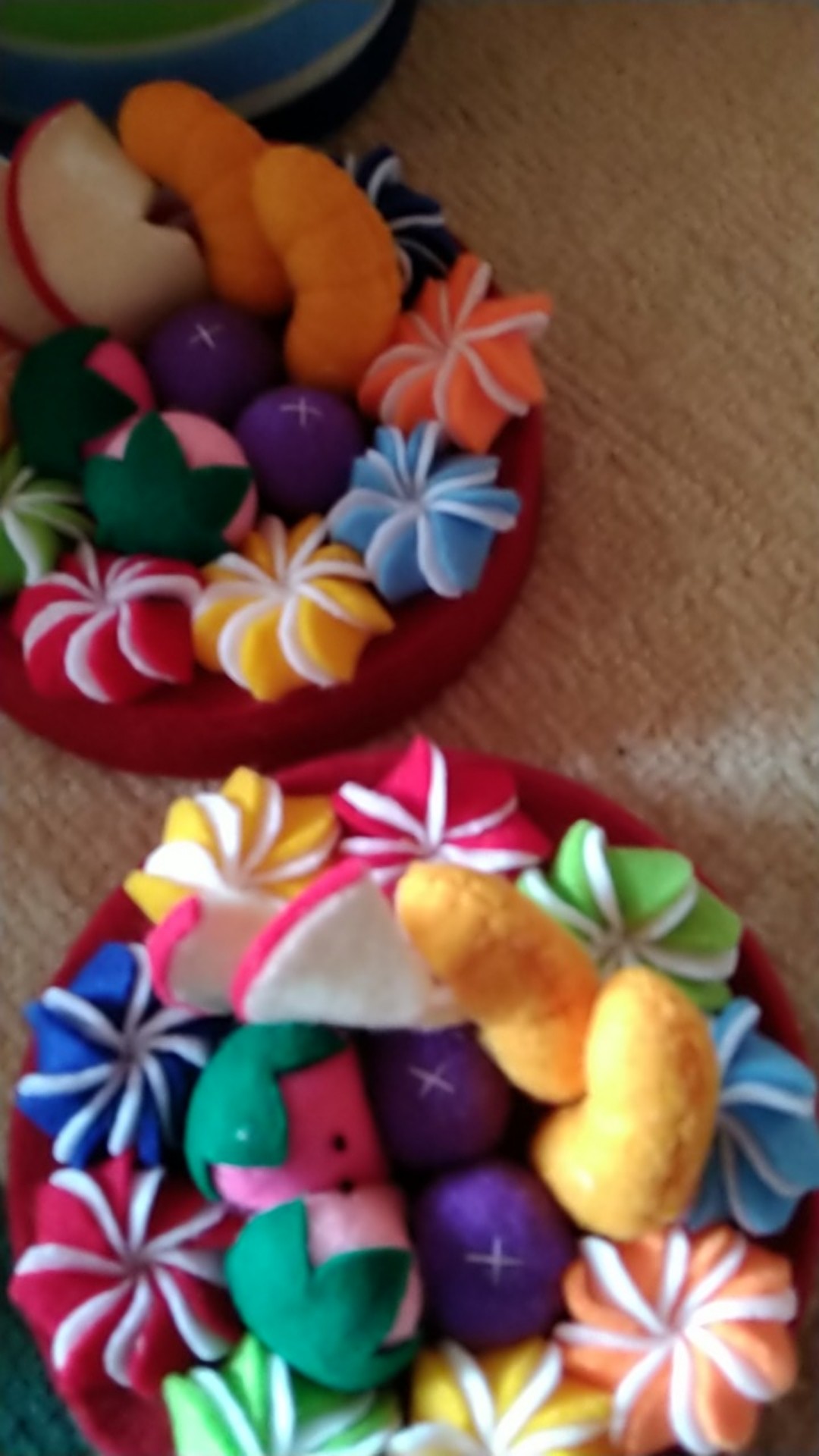 [ready] Set Toples Flanel Rainbow Fruits On Forest