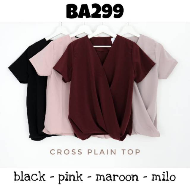 Baju atasan blouse polos bangkok style pergi jalan casual Baju atasan blouse polos bangkok style pergi jalan casual