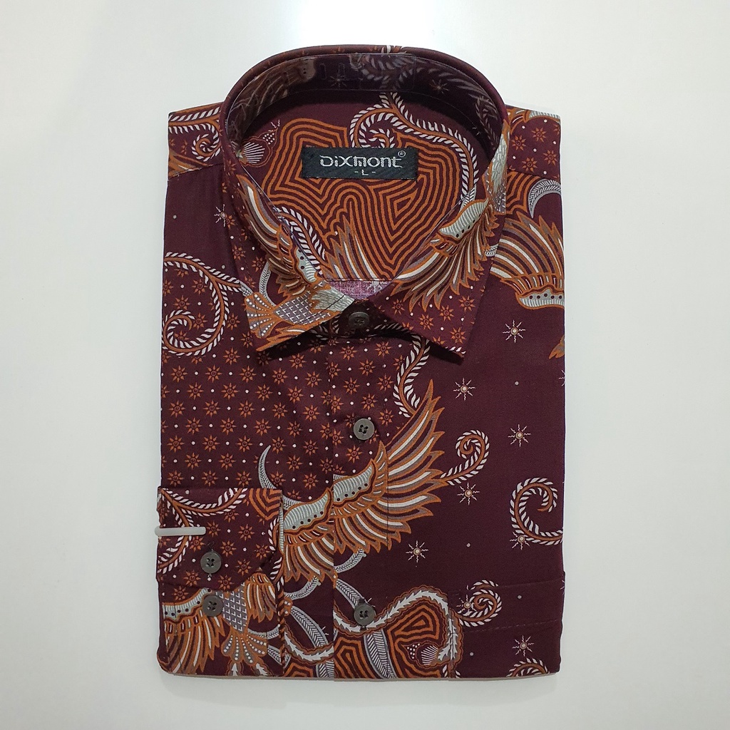 BATIK PRIA LENGAN PANJANG BL98 KATUN MOTIF MODERN SEMI SLIMFIT DIXMONT PREMIUM