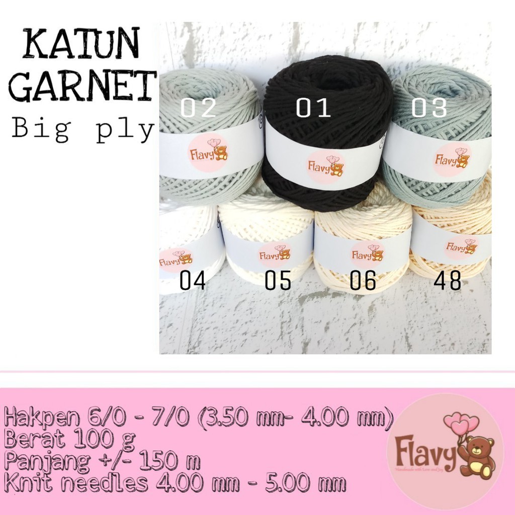 BENANG SOFT KATUN GARNET BIG PLY Seri Natural