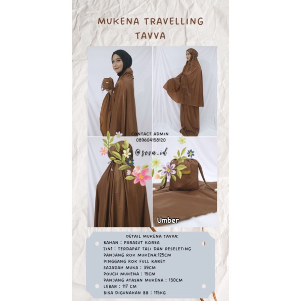 TERMURAH READY STOCK MUKENA TRAVELLING TAVVA MUKENA TAVVA MUKENA MINI - UMBER Limited