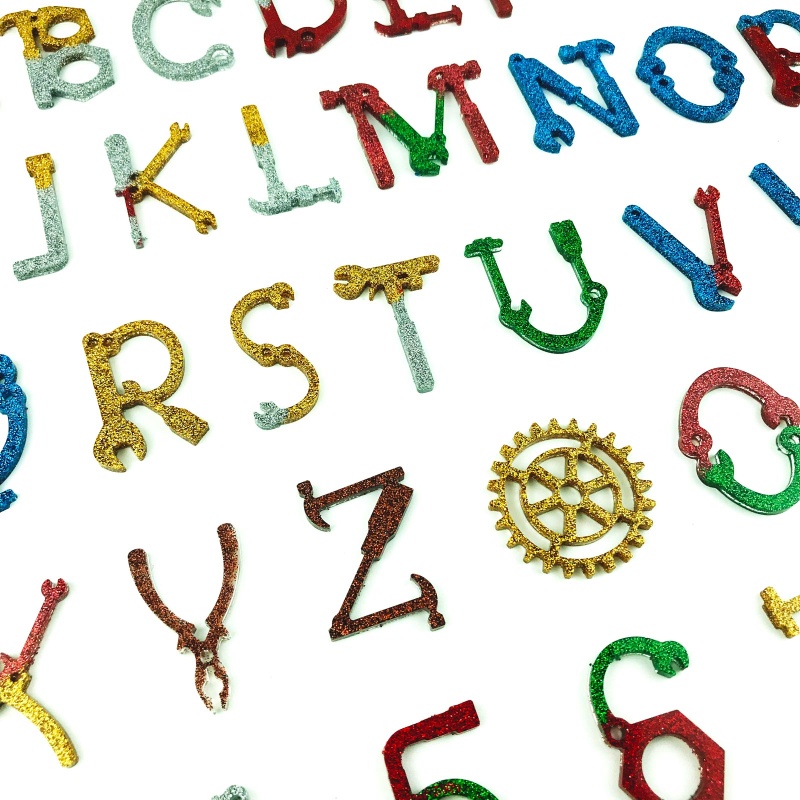 Siy Cetakan Resin Epoksi Bentuk Huruf Dengan Lubang Gantungan Kunci