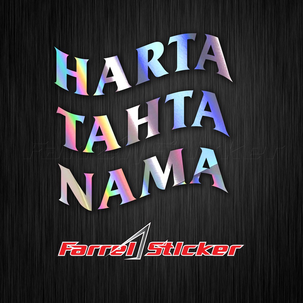 Stiker custom sticker HARTA TAHTA NAMA