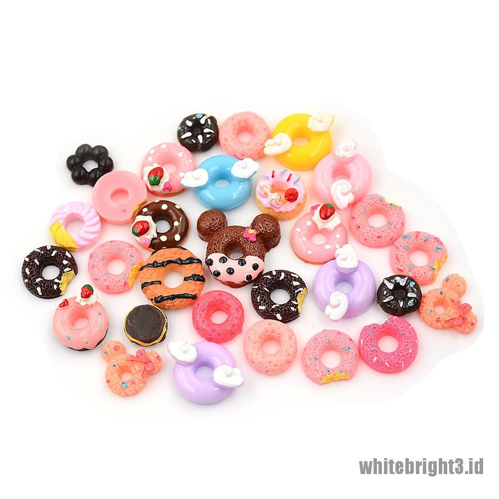 (white3) 30pcs Miniatur Makanan Penutup Skala 1: 12 Untuk Dekorasi Rumah Boneka