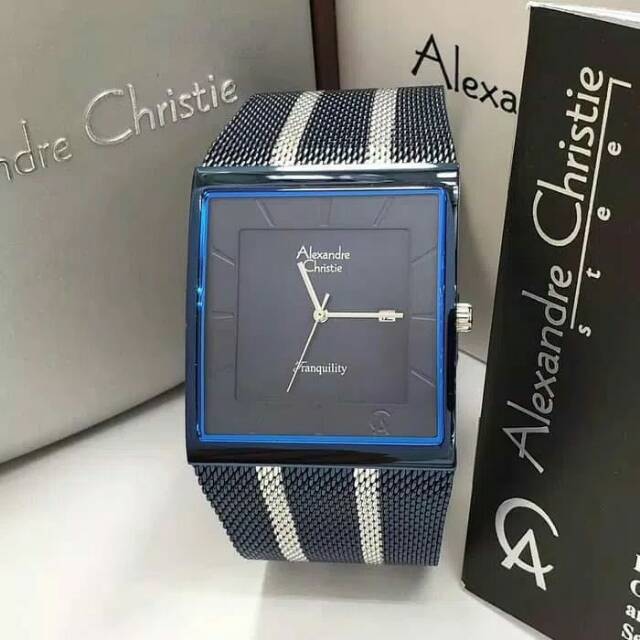 JAM TANGAN PRIA / COWOK CHRISTIE AC 8333 BLUE COMBI SILVER