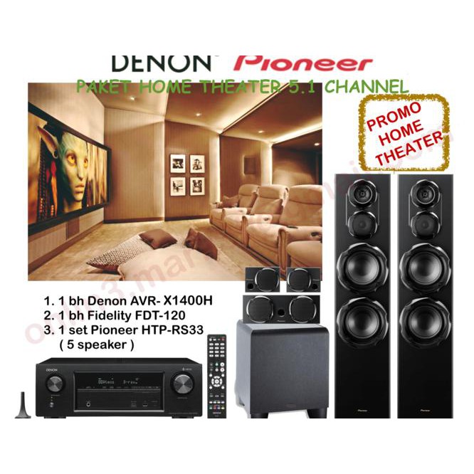 E0809 Paket Denon Pioneer Avr X1400H Home Theater System Sln Jbl Yamaha Sony New