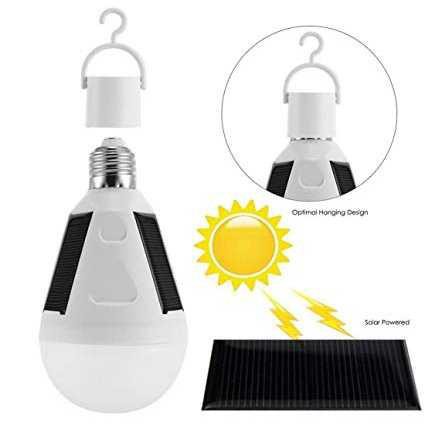 Lampu Bohlam Solar Power E27 Bulb 7W Cool White Waterproof - SPDC16B04