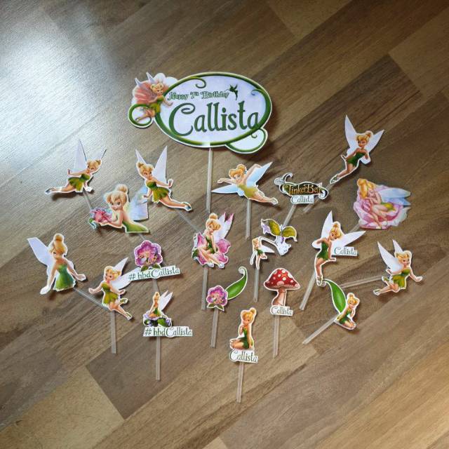 Topper props cake cupcake tinkerbell theme