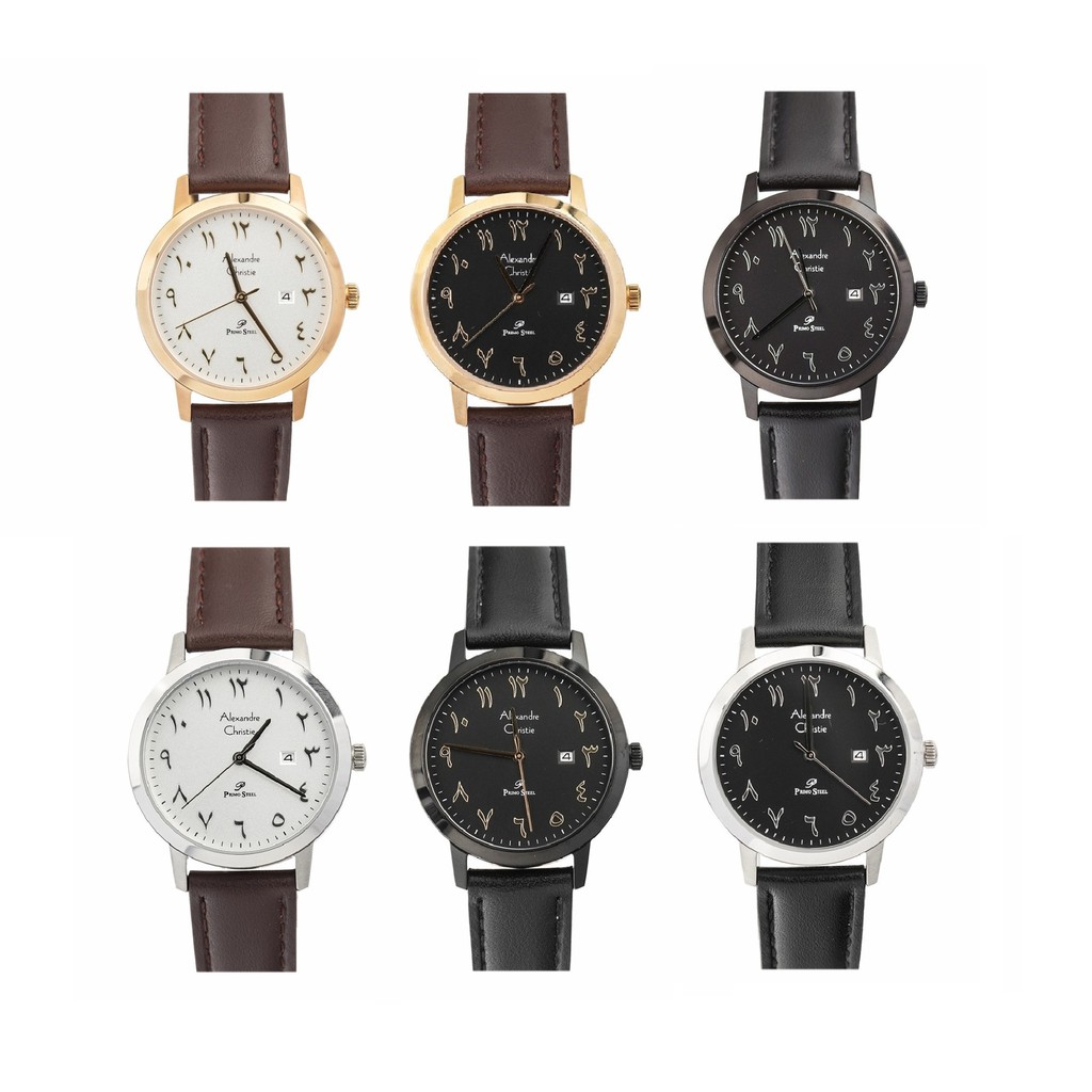 JAM TANGAN WANITA ALEXANDRE CHRISTIE PRIMO AC1024 LD LEATHER ARABIC NUMBERS
