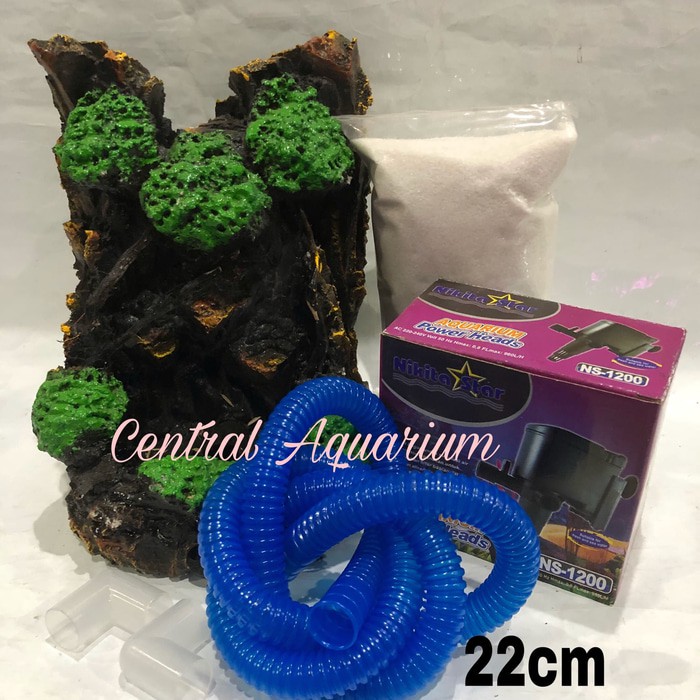 WATERFALL SET LENGKAP 21CM AIR TERJUN AQUASCAPE