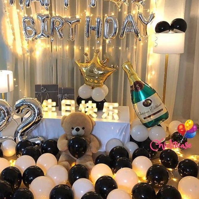 Set paket balon LED dekorasi birthday romantis ulang tahun fancy dewasa