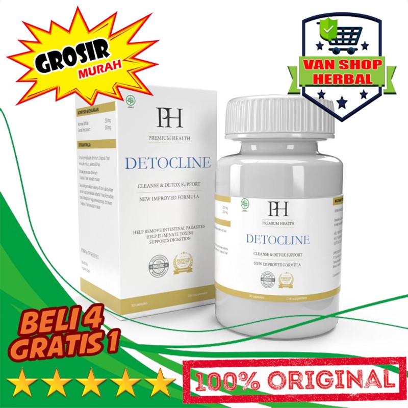 DETOCLINE ORIGINAL SUPLEMEN KESEHATAN ANTI PARASIT TUBUH ASLI HERBAL OBAT OBATAN BAU MULUT AMPUH