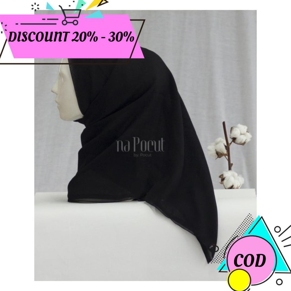 (BAYAR DITEMPAT) HIJAB PARIS / PLAIN PARIS / HIJAB SEGI EMPAT NAPOCUT AA1558