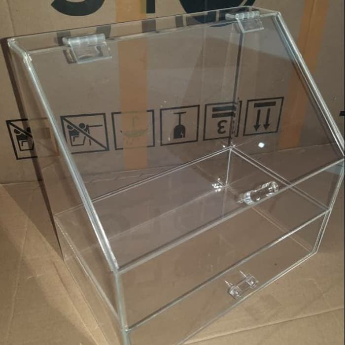 acrylic box kosmetik + drawer , akrilik box skincare