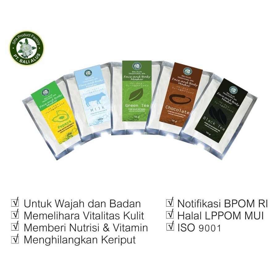 Face and Body Masker Bali alus 100 Gram