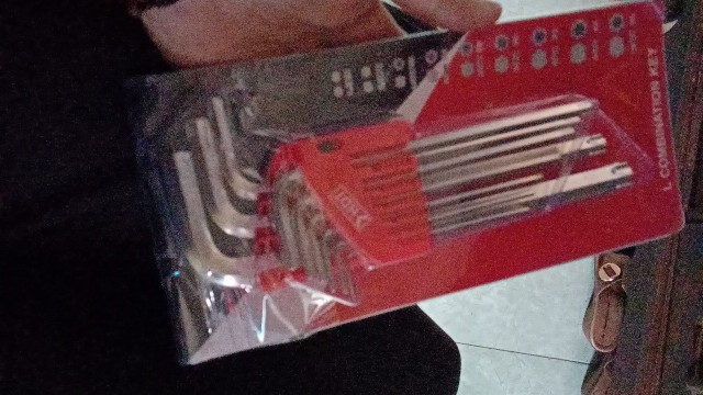 Hdt Kunci L Set Panjang Kombinasi Kunci L Bintang Lubang 9 Pcs 1.5 Mm