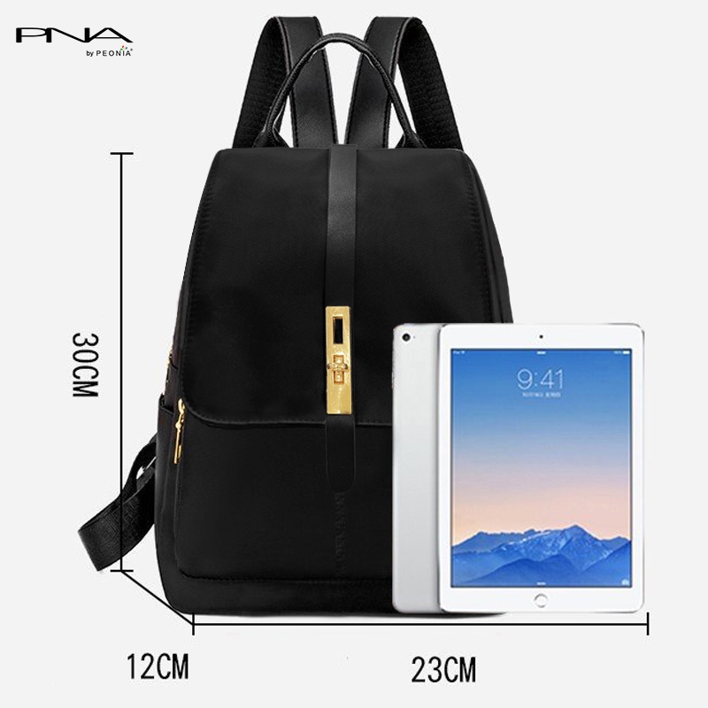 Peonia PNA YUJIN Water Resistant Ransel Korea Tas Wanita Punggung Import Kantor Kerja Sekolah Kuliah Outdoor Trendy Fashion Style Travel Casual Backpack Anak Remaja Perempuan Selempang Cewek Bag-1