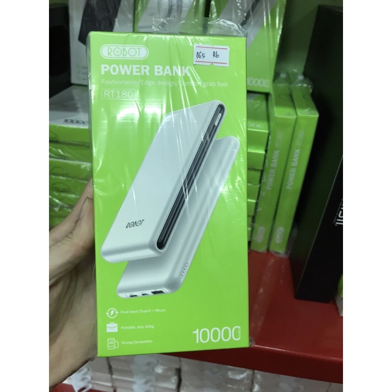 POWERBANK ROBOT RT-180 RT180 10000mAH Dual INPUT PORT TYPE-C dan MICRO UCB