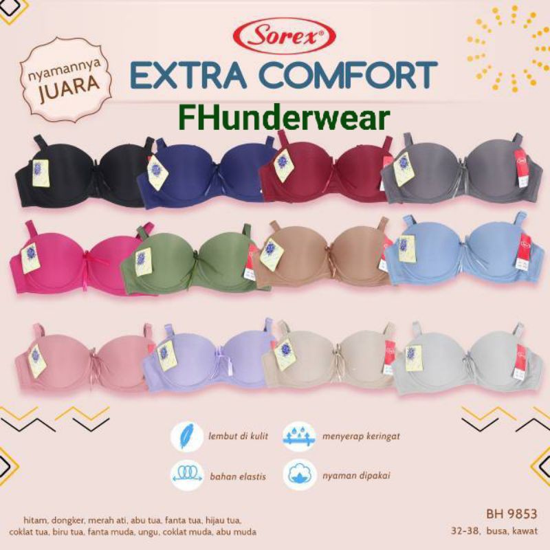 bra Sorex setengah Cup sorex 9853 extra comfort kawat setengah cup