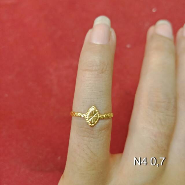 Cincin No 4 anak dan dewasa emas mas asli kadar 700 70% 22 1 satu gram z petir rante mickey permata cowok cewek