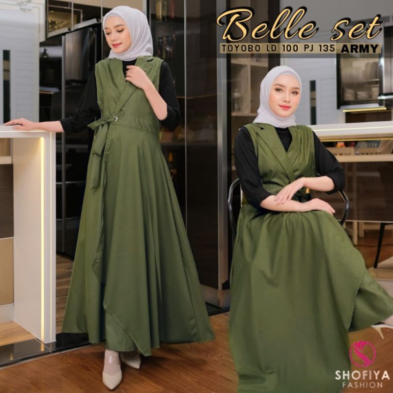 GAMIS LONG TERBARU MODEL OUTER  BELLE SET BY SHOFIYA