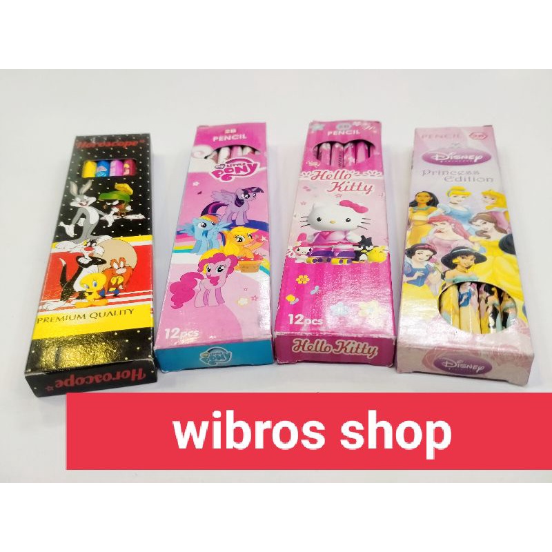 pensil 2b karakter - (12pcs)