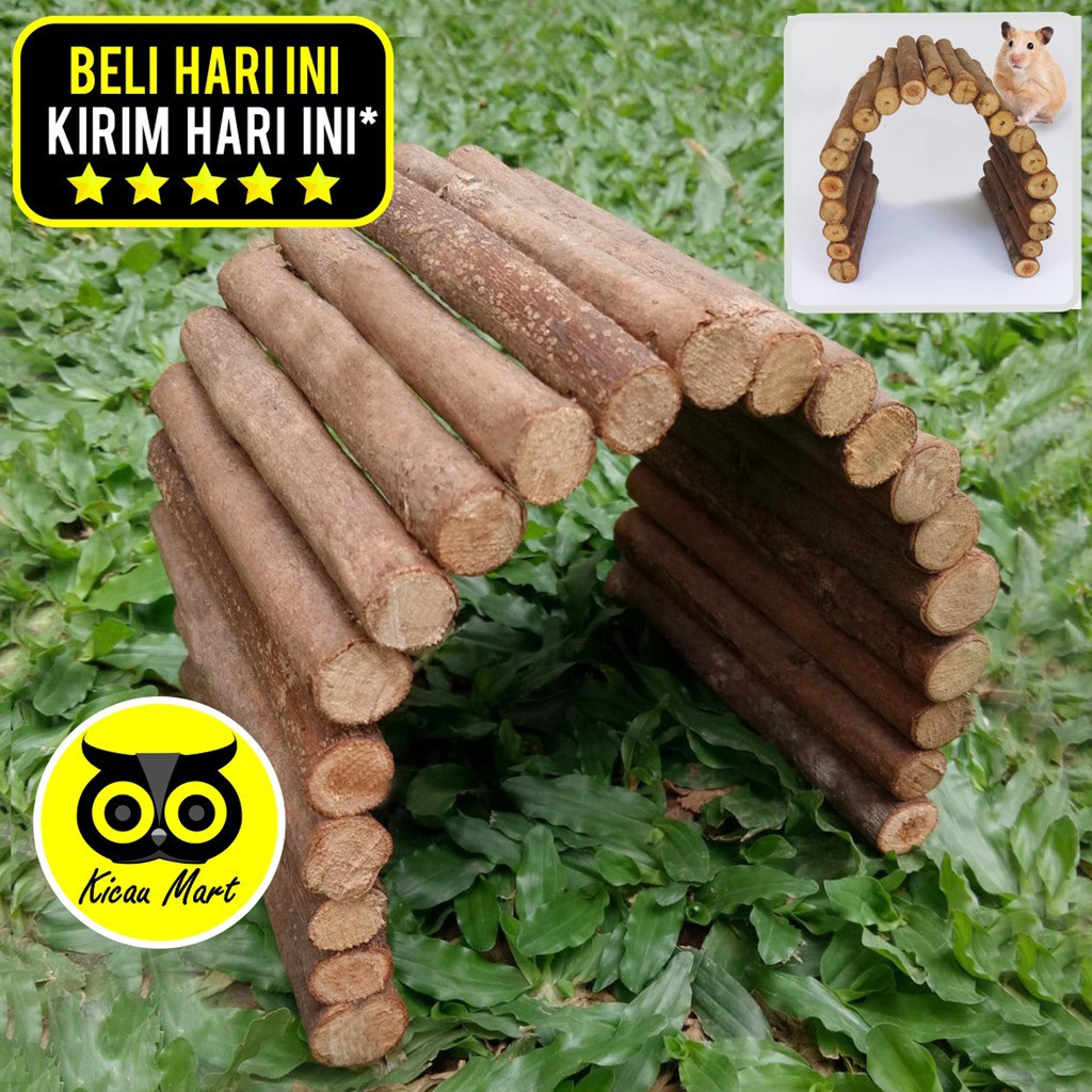 JEMBATAN HAMSTER KAYU FLEKSIBEL MAINAN AYUNAN HAMSTER SUGAR GLIDER SG BURUNG IGUANA 25 X 10CM JMS25