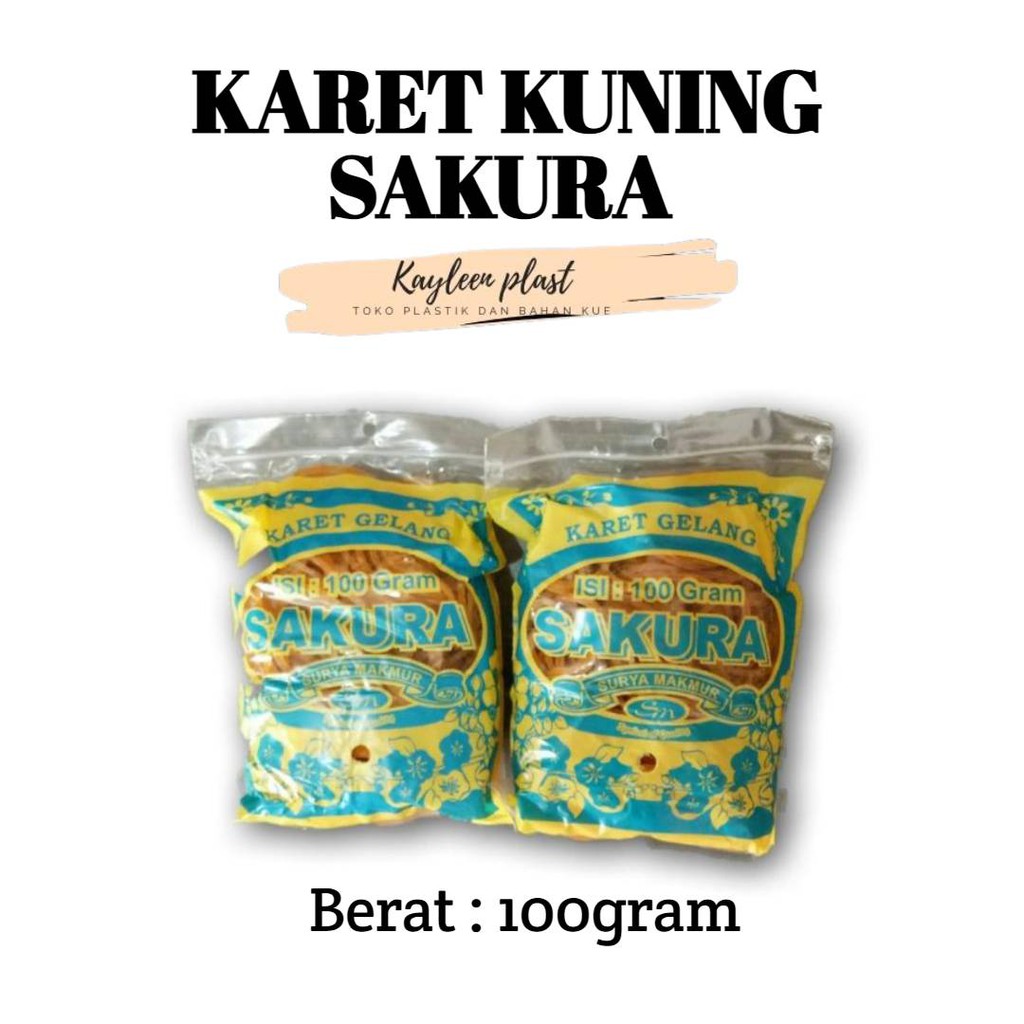 Karet Gelang SAKURA Kuning @100gram MURAH