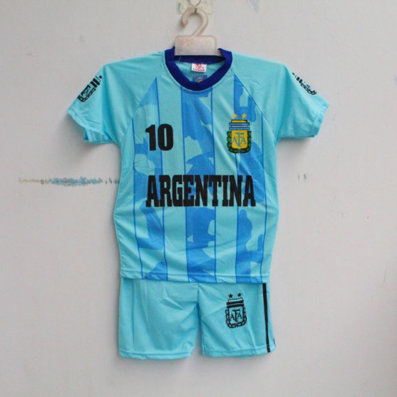 setelan kaos bola Argentina/setelan bola Argentina/baju bola Argentina/setelan futsal/kaos futsal anak