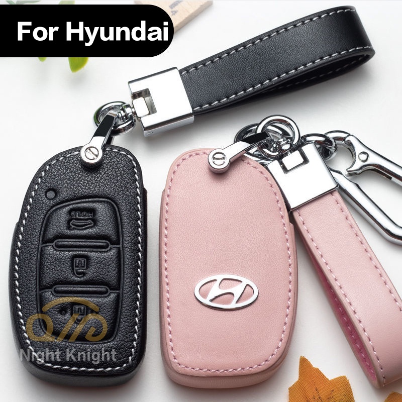 NEW high quality Leather Car Key Case Protection Cover For Hyundai Ioniq Elantra Tucson Reina Santa fe Kona Accent IX35