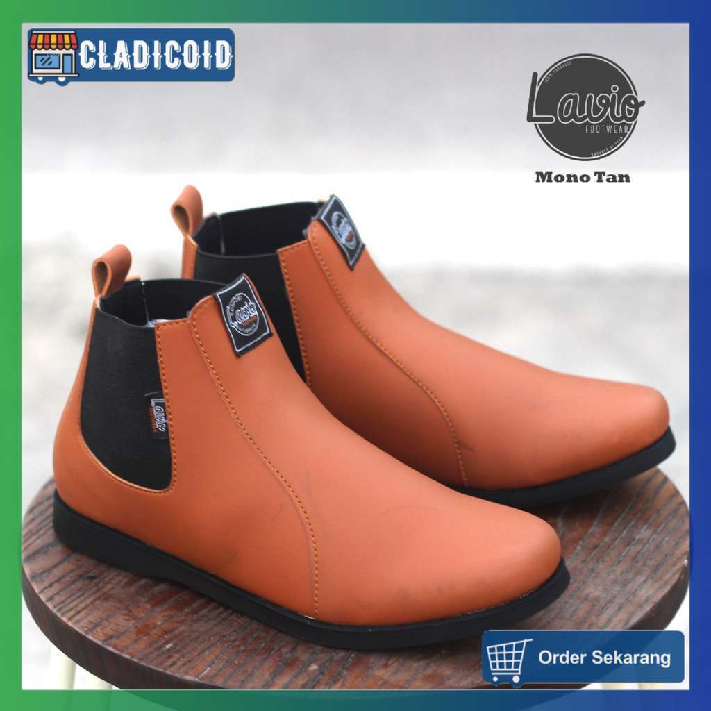 Sepatu Slip On Pria Tanpa Tali Original Keren dan Terbaru Model Boots Tinggi Lavio Mono - CladicoID