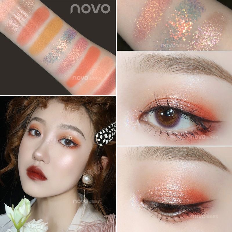 ❤️NOVO EYESHADOW PALETTE-( 9 COLORS )-MATTE EYESHADOW PALETTE GLITTER EYE SHADOW MAKEUPNUDE