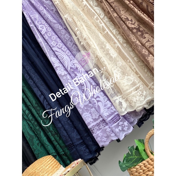 FW R506 Rok Brokat Panjang 95cm List Gold | Rok Brukat Furing Panjang 95cm