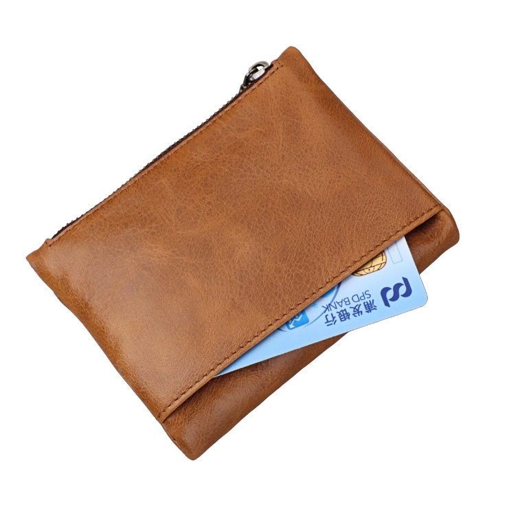 Dompet Pria Lipat Kulit Sapi Asli RFID Protection Leather Wallet AEH60