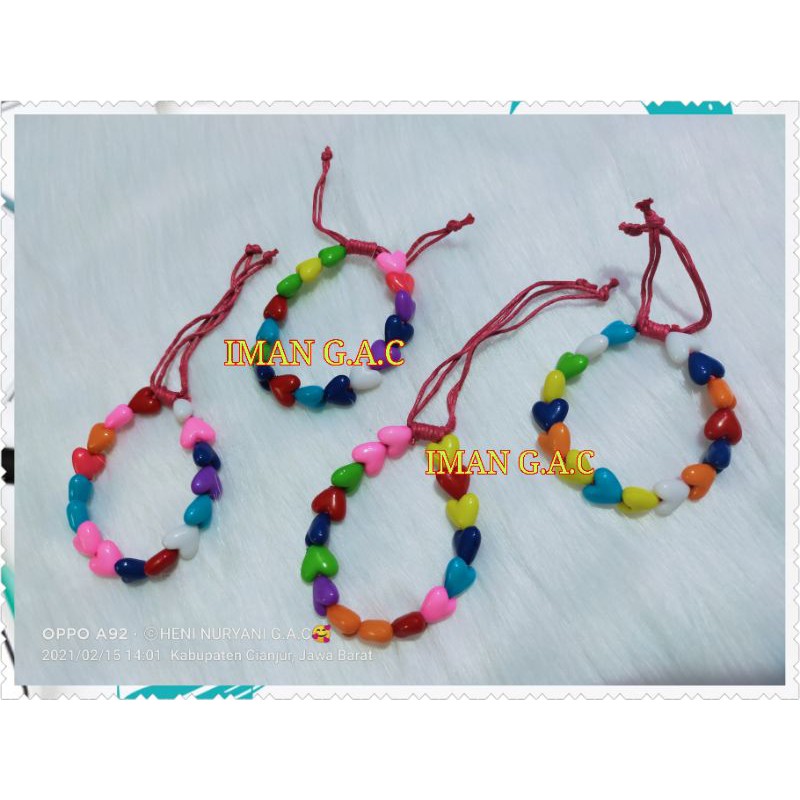 Gelang tangan motip lov,gelang tangan anak lov,aksesories gelang,