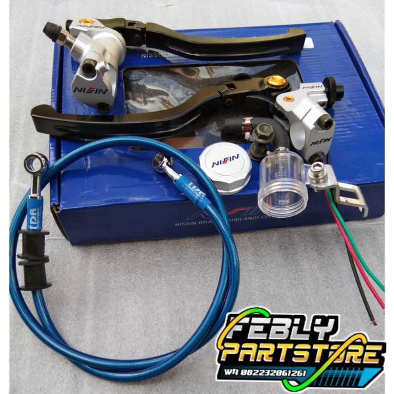 MASTER REM NISSIN RADIAL 14MM SET KOPLING IMPORT SELANG REM TDR BEAT FU SCOOPY VARIO MX KING NINJA