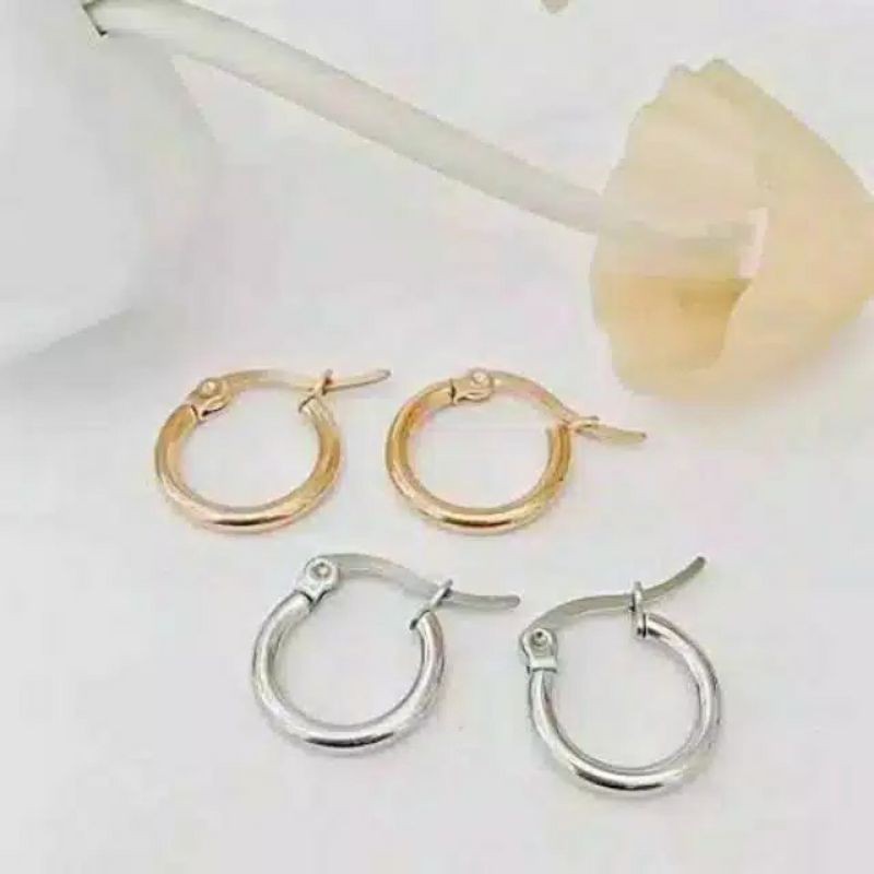 Anting Bulat Stainless Steel (1 pasang)
