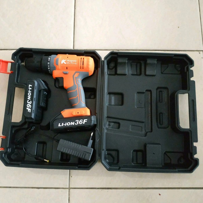 Mesin Bor 10mm Battery Baterai Cas Charger Cordless Drill 36V Kapusi