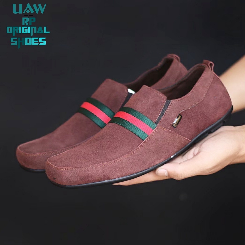 CEVANY YOMI BROWN [ CEVANY / RP ORIGINAL ] Sepatu Santai Pria Kulit Suede Original Loafers