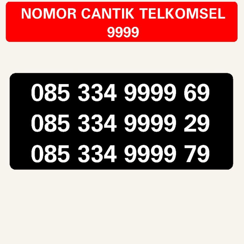 Nomor simpati cantik simpati kwarted 9999 4g