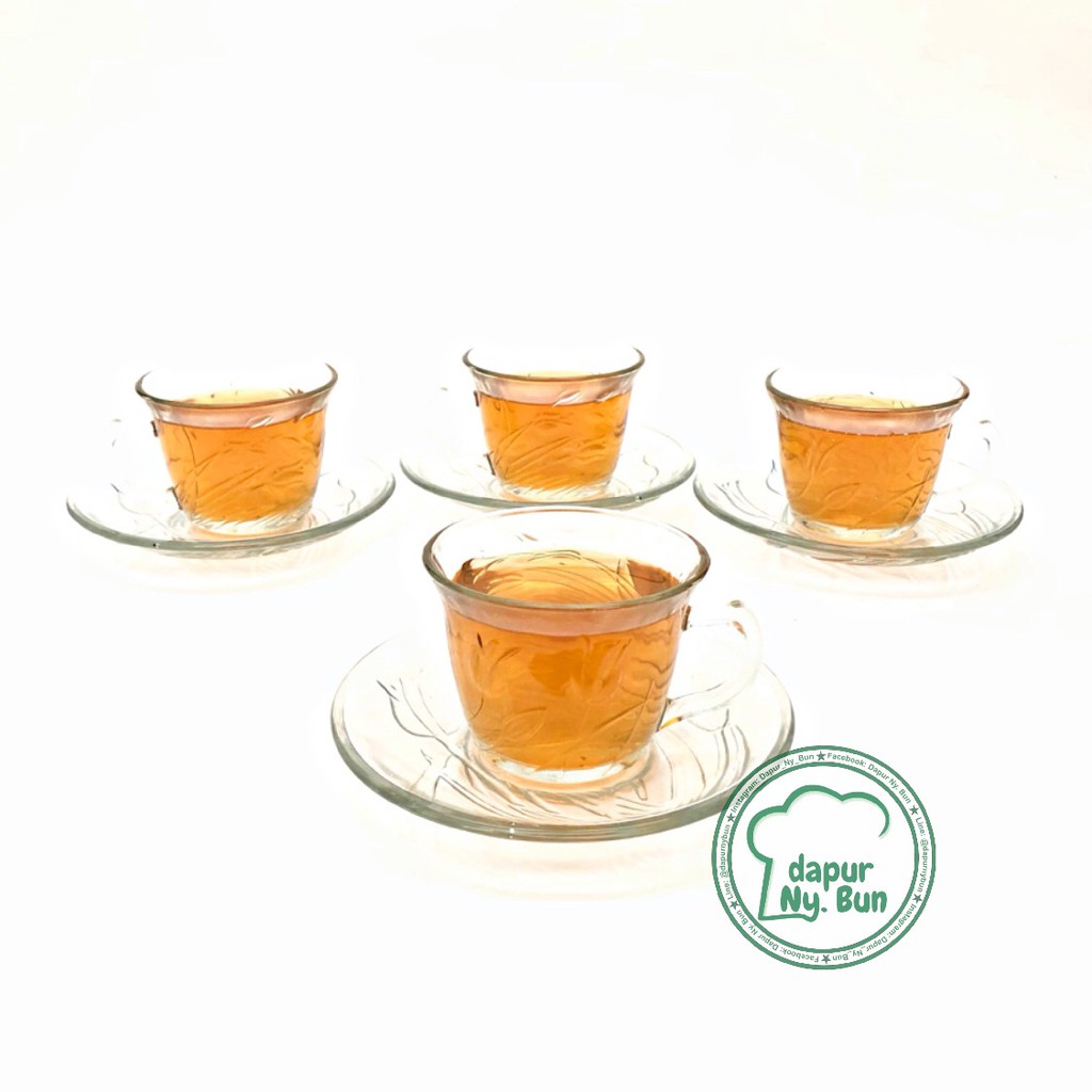 4 Pasang Gelas Kaca TULIPS 4 Cangkir 4 Saucer 4 Pasang Gelas Kaca TULIPS 4 Cangkir 4 Saucer