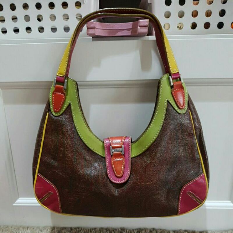 Preloved shoulder bag/tas ketek warna warni Etro Italy