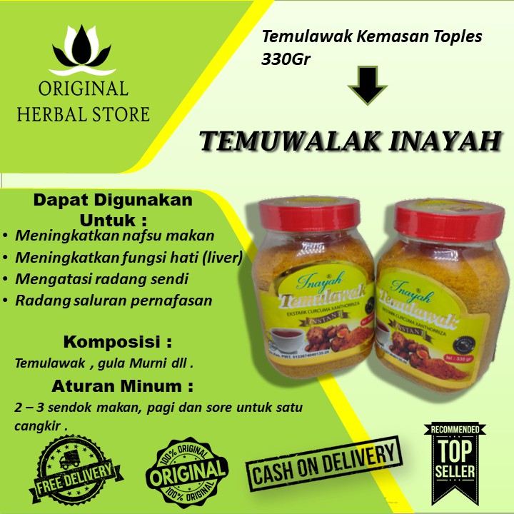 

Temulawak Terbuat dari 100% temulawak organik, tanpa bahan tambahan apapun dan tanpa pengawet