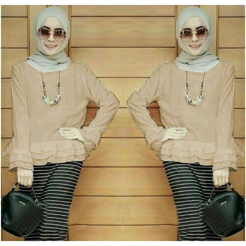 [Eline Top SW] blouse wanita serena mocca dan tosca