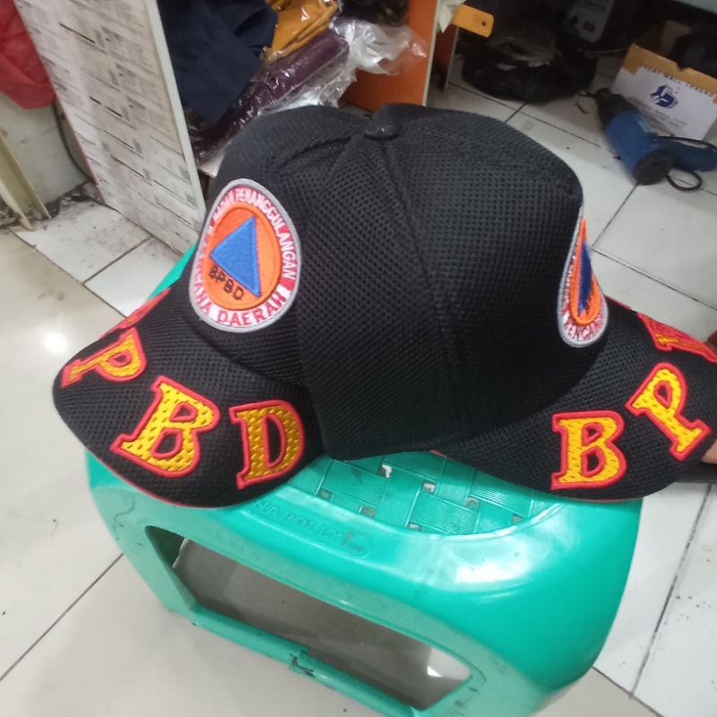 Topi jaring bpbd topi jaring logo bpbd